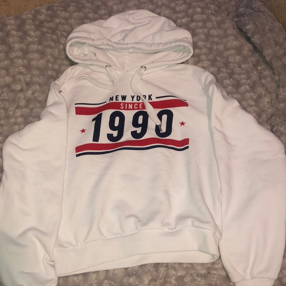white new york hoodie